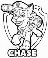 Paw Patrol Coloring Chase Pages Printable Color Getcolorings sketch template