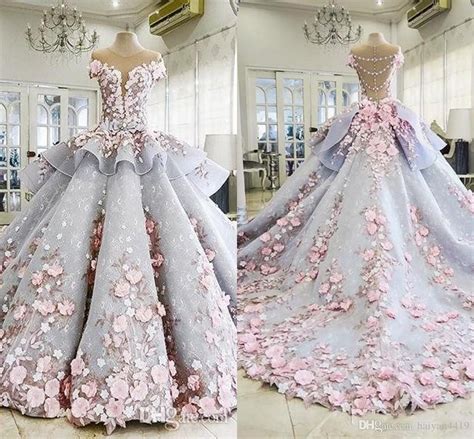 2018 quinceanera ball gown dresses peplum 3d flowers lace