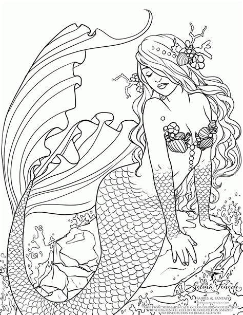 adult coloring pages mermaid coloring home