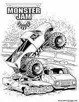 Digger Monster Truck Grave Coloring Jam Pages Printable Color Book sketch template