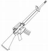 Coloring Guns Pages M16 Military sketch template