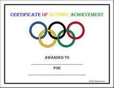 printable certificates  awards  achievements olympic games