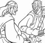 Qui Pages Coloring Darth Gon Jedi Jinn Maul Duel Fighting Knight Ezra Swr sketch template