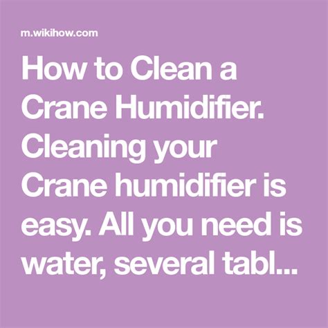 clean  crane humidifier humidifier cleaning crane