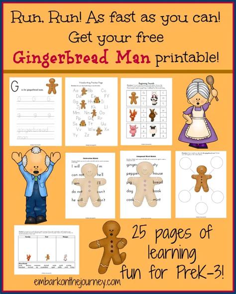 full gingerbread man story printable printable word searches
