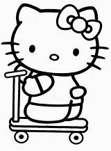 Hello Kitty Coloring Pages Skate Roller Cliparts Color Kids Favorites Add Colour Skateboard sketch template