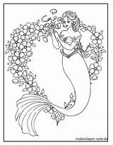 Meerjungfrau Mermaid Malvorlage Kostenlose Ausmalbild Tolle sketch template