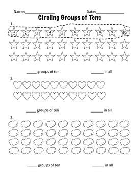 place  circling groups  ten  grade math place values