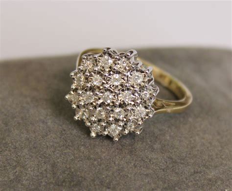 antiques atlas vintage diamond cluster ring