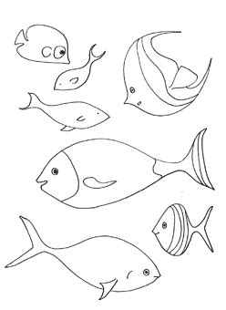 sea fish coloring pages simple fish coloring pages   print