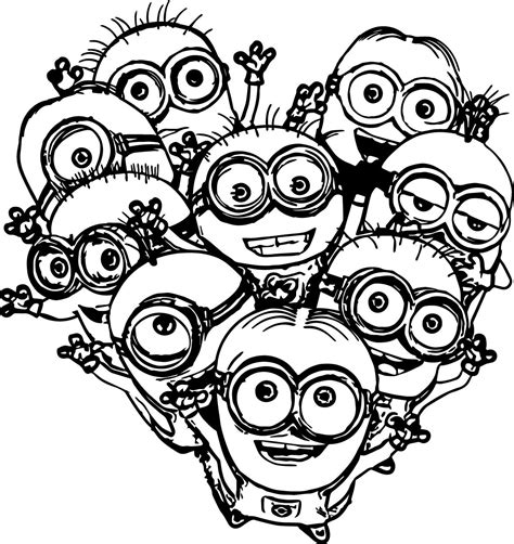 printable minion valentine coloring pages