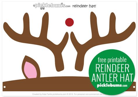 printable reindeer antlers picklebums