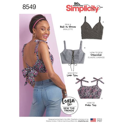 simplicity womens learn  sew crop tops sewing pattern   top