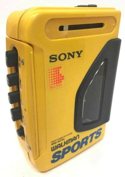 sony sports walkman wm af54 yellow am fm radio cassette player for sale
