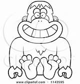 Sasquatch Coloring Bigfoot Sitting Cartoon Clipart Thoman Cory Outlined Vector Designlooter 470px 86kb sketch template