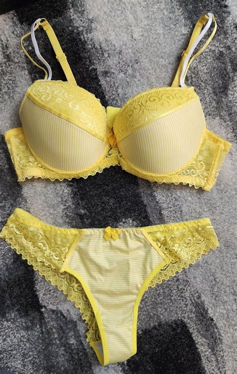 Clothing Alex Coal Yellow Bra And Panty Set Sweeky