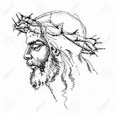 Crown Thorns Drawing Jesus Getdrawings Christ sketch template