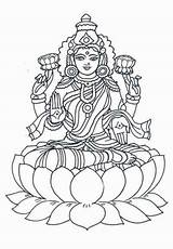 Lakshmi Goddess Coloring Pages Maa Hindu Saraswati Laxmi Clipart Diwali Printables Drawing Gods God Printable Devi Line Painting Colouring Mata sketch template