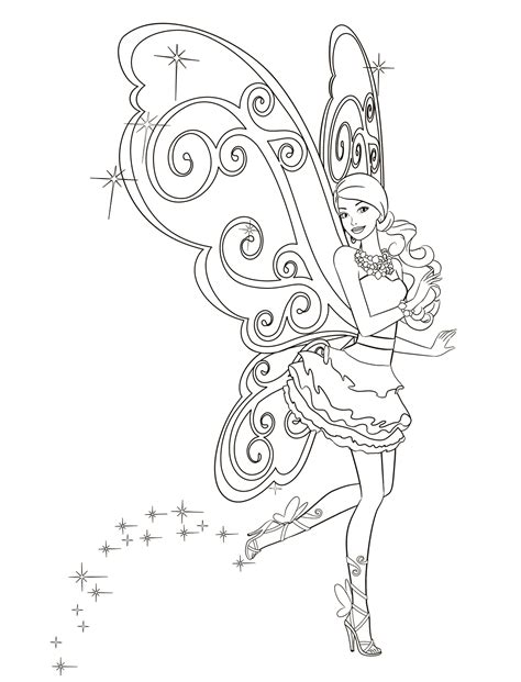 barbie fairytopia pages coloring pages