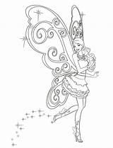 Fairy Coloring Barbie Pages Girls sketch template