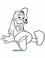 Donald Duck Exhausted Coloring Pages Disney Disneyclips Angry Embarrassed Printable Funstuff sketch template