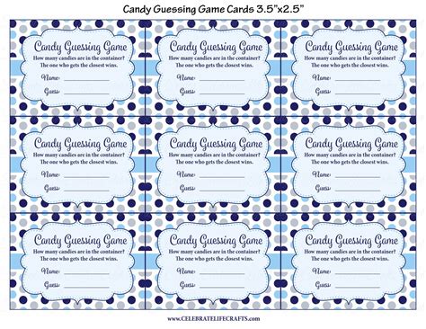 candy guessing game  printable
