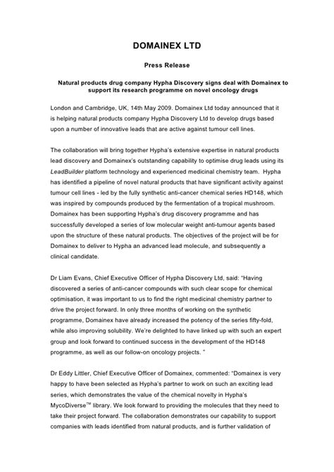 domainex hypha press release