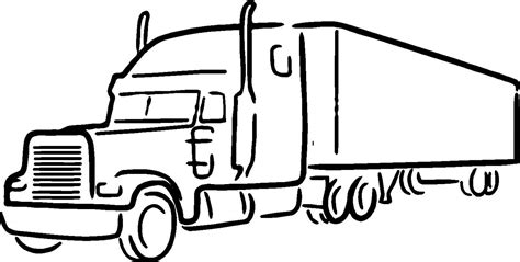 tractor trailer outline drawing art gallery