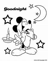 Disney Coloring Mickey Goodnight Pages Printable Color Info sketch template