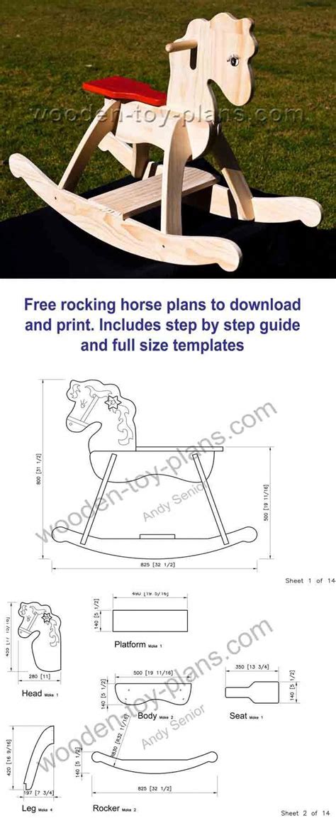 rocking horse plans  full size template patterns fun easy