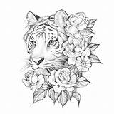 Tiger Tigre Tatuaggio Coloriage Tatouage Tatuaggi Vorlagen Disegno Lioness Memuralimilani Lagret Fleurs Nuovi Schizzi Gufo sketch template