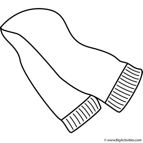 scarf coloring page clothing