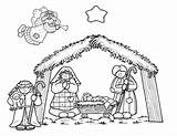 Nativity Coloring Manger Preschoolers Colorine Characters Circus Mommy Divyajanani sketch template
