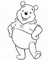 Pooh Coloring Winnie Bear Cute Pages Posing Disney Characters Printable Draw Cartoon Baby Easy sketch template