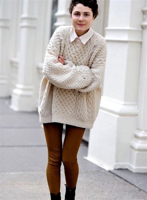 oversized cable knitted sweaters off white loose oversize