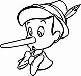 Coloring Nose Pinocchio Cartoon Pages Kids Template Getdrawings sketch template