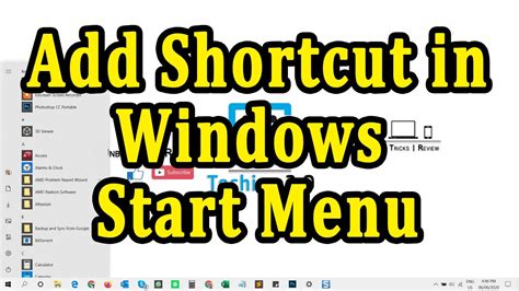 add shortcut  windows start menu youtube