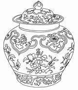Coloring Vase Chinese Drawing Pages Vases Doverpublications Flower Dover Publications Ming Printable Colouring Kids Drawings Pot Adult Pots Adults History sketch template
