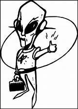 Coloring Alien Fiction Hitchhiker Space Wecoloringpage sketch template