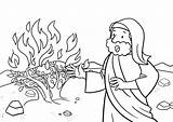Burning Moses sketch template