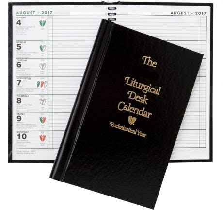 liturgical desk calendar catholic hardcover  mckay church goods