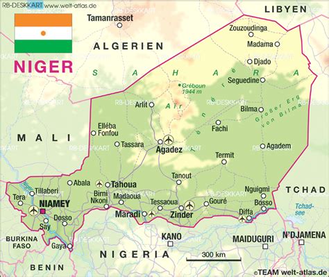 karte von niger land staat welt atlasde