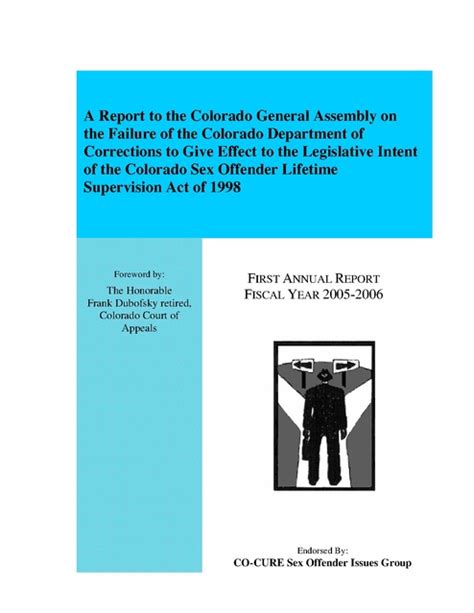report on colorado sex offenders 2006 prison legal news