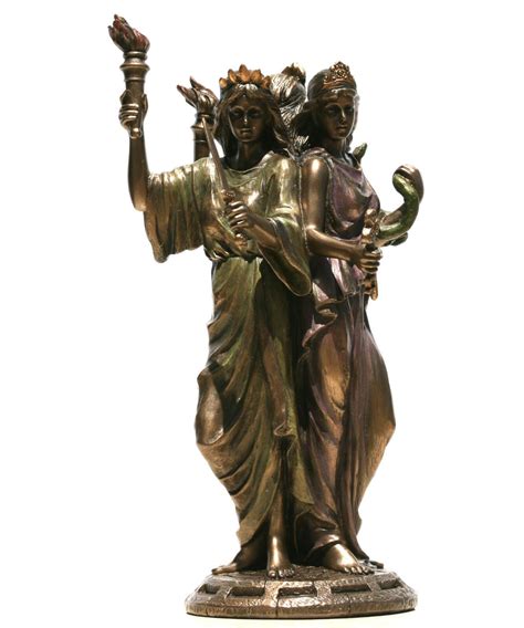 hecate hekate greek goddess  magic statue sculpture bronze finish