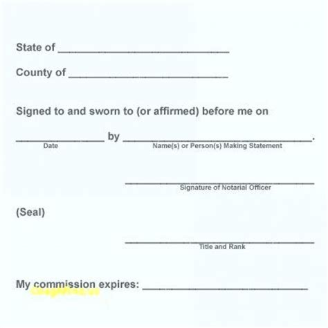 notary form template printable