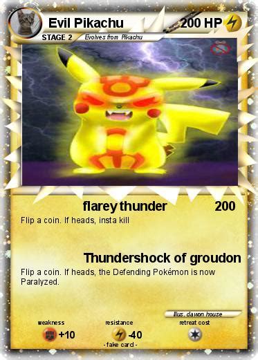 pokemon evil pikachu   flarey thunder  pokemon card
