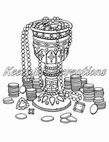 Goblet Coins Gems sketch template
