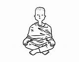 Budista Aprendiz Colorir Buddista Apprentice Buddhist Aprenent Apprendista Dibuix Acolore Dibuixos Coloringcrew Poder sketch template
