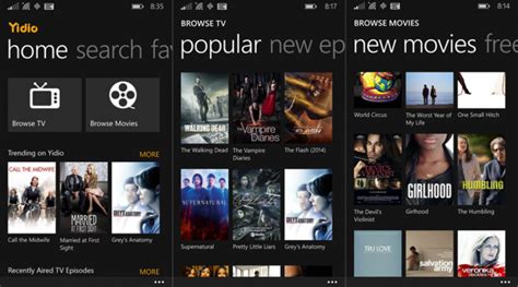 yidio  windows phone helps  find favorite tv shows