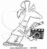 Presenting Take Man Clapper Outline Toonaday Illustration Royalty Rf Clip Snacks Boy Cartoon Movie sketch template